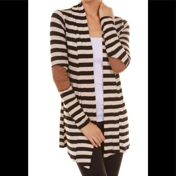 Always me Sweaters - Always Me navy striped cardigan sz M